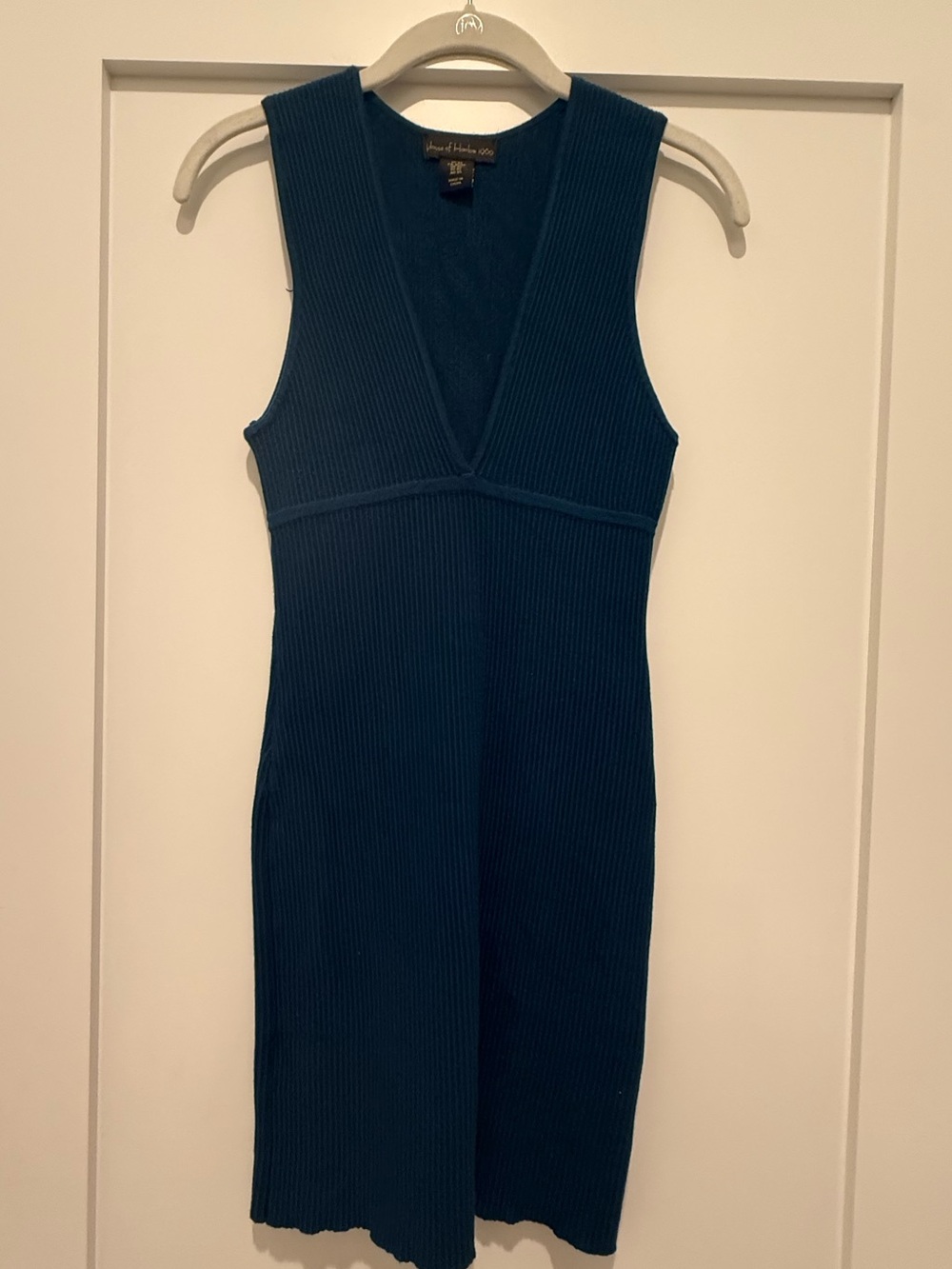 House of Harlow 1960 Ribbed Sleeveless Midi Dress in Teal